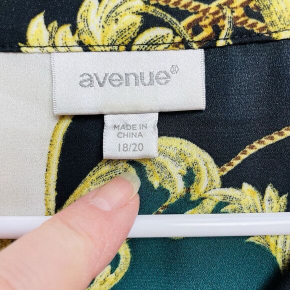 Avenue Equestrian Tunic Blouse Womens 18/20 Green 3/4 Flutter Sleeve Popover - Picture 3 of 10